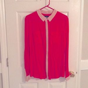 NWOT Magenta light pink anthropology buttondown blouse